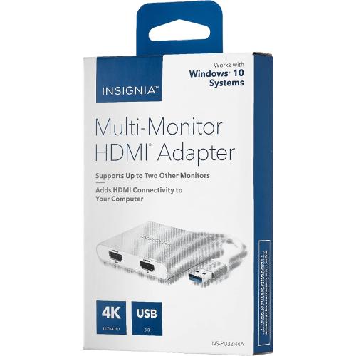 Insignia - USB to Dual HDMI Adapter - Model: NS-PU32H4A