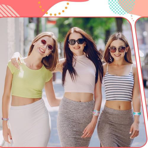 Landical 64 Pcs Friendship Bracelets Bulk Women Beaded Heishi Surfer Inspirational Stackable Party Favor Bracelet Pack Vinyl Beaded for Goody Bag Fillers Party Favors Gifts Valentine