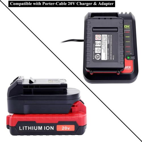 Lasica 2Pack Compatible with Porter Cable 3.0Ah 20V Battery, Replacement for Porter-Cable 20-Volt Battery PCC681L PCCK6118 PCCK647LB PCC685LP PCC682L PCC680L 20Volt MAX Cordless Tool Battery Packs (no test)