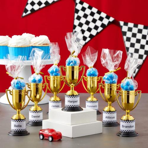 Juvale Mini Trophies Bulk - 4 in, Gold-Plated Plastic, 24-Pack - Trophies for Kids & Adults - Sports, School & Party Awards
