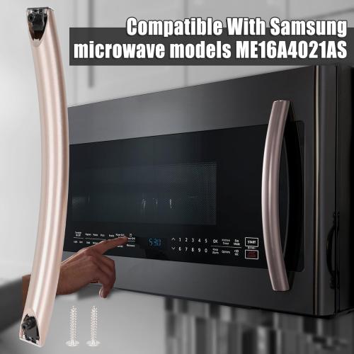 ME16A4021AS Microwave Door Handle Replacement Kit,DE94-04313F,Replacement for Samsung Microwave Oven Door Handle Replacement Parts,Included Screwdriver and Screws-Rose Color