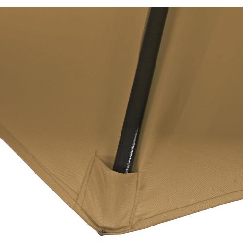 Outdoor Patio Umbrella, Offset Sun Shade Cantilever, Round 9.8ft Diameter - Crank Open System, Push Button Tilt, Adjustable Angle for Backyard and Beach‼️little dirt and incomplete‼️
