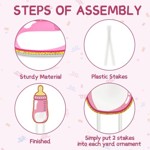 AerWo 11 Pcs Gender Reveal Decorations Baby Shower Yard Signs with Stakes,Baby Gender Reveal Ideas Yard Letters Lawn Signs Boy or Girl Gender Reveal Party Supplies