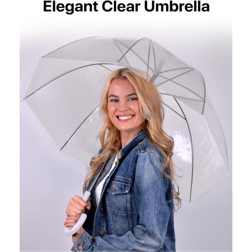 Color Clear Parquet Clear Bubble Umbrella with Windproof Dome - Transparent Umbrella for Adults