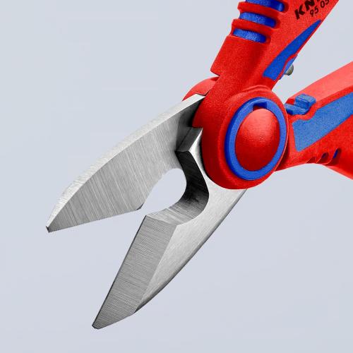 Knipex 95 05 10 SB Electricians' Shears with Multi-Component Grips, fibreglass-Reinforced 160 mm (Blister Packed)