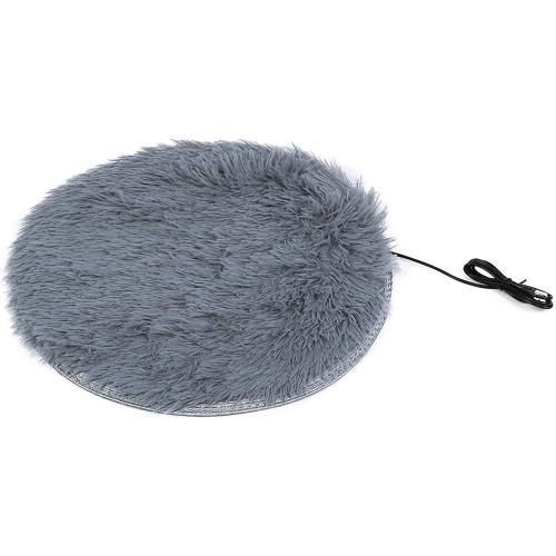 Cat Plush Mat Cat Heating Mat Plush Four Seasons USB Charging Interface Pet Electric Blanket Heating Pad Mat for Small Dogs Cats (Silver Gray)