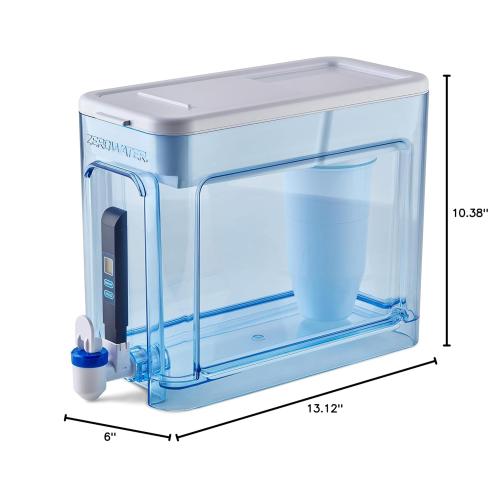 ZeroWater 32-Cup Ready-Read 5-Stage Water Filter Dispenser with Instant Read Out - 0 TDS for Improved Tap Water Taste - IAPMO Certified to Reduce Lead, Chromium, and PFOA/PFOS