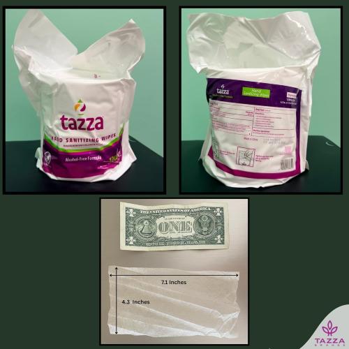 Tazza TAZZAWP1200 Wet Wipes - Bulk 4 x 1200 Ct, Durable Pre-Saturated Cleaning Gym Equip Wipes. 1 penny a wipe!