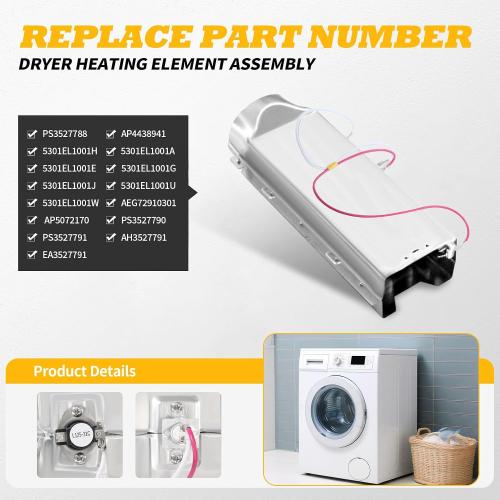 5301EL1001 Dryer Heating Element Assembly 5301EL1001J 5301EL1001H | Part number 5301EL1001G 5301EL1001A 5301EL1001U 5301EL1001E