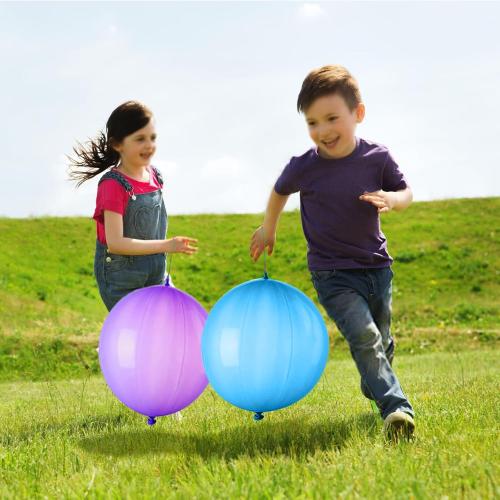 30Pcs Punch Balloons, Thickened Neon Punching Balloon Heavy Duty Party Favors for Kids with Rubber Band Handle, Bouncy Balls for Birthday Weddings Goodie Bag Stuffer Supply