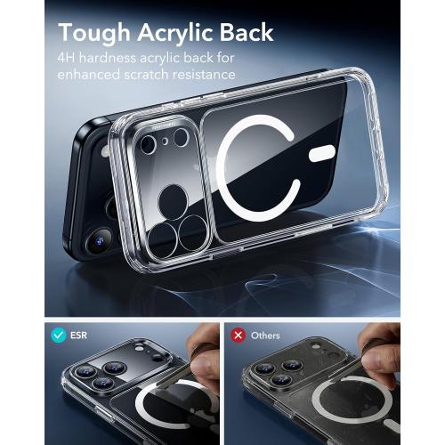 ESR for iPhone 17 Pro Max Case, Camera Control, Compatible with MagSafe, Shockproof Military-Grade Protection, Magnetic Phone Case for iPhone 17 Pro Max, Classic Hybrid Case, Clear