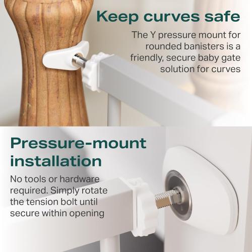 Cumbor 29.7-46 Baby Gate for Stairs, Gifts for Mom-Auto Close Dog Gate for The House, Easy Install Pressure Mounted Pet Gates for Doorways, Easy Walk Thru Wide Safety Gate for Dog, Gray