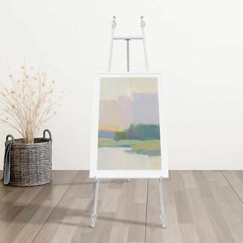 Iron Adjustable Arts & Crafts Easels,58 Inch Metal Easel Stand with Chain Support for Mirror,Floor Easels for Display Wedding Sign(White)