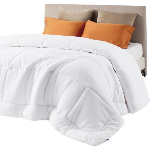 Bedsure Comforter Duvet Insert - Quilted Comforters Full Size, All Season Duvet, GentleSoft Down Alternative Bedding Blanket, with 8 Tabs, Gifts for Women/Men, White, Full 86 x 82 Inches