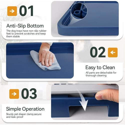 PAWISE Dog Training Pee Pad Holder Tray, Indoor Puppy Potty Pee Pad Floor Tray Dog Toilet, 24.8''X19.3', Large