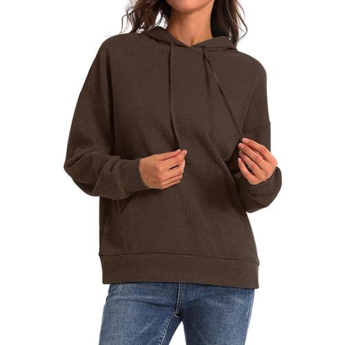 PINKMSTYLE Womens Fashion Hoodies Pullover With Pockets Long Sleeve Regular Fit Fall Hooded Sweatershirt Cute Winter Outfits Coffee X-Large