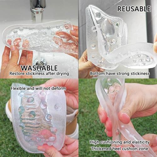 2025 New Gel Arch Support Heel Cup, Elastic Big Particle Enhanced Massage, Relieve Plantar Fasciitis&Achilles Tendonitis, Self-Adhesive Heel Pad, Shock Absorption for Sneaker Work Boot