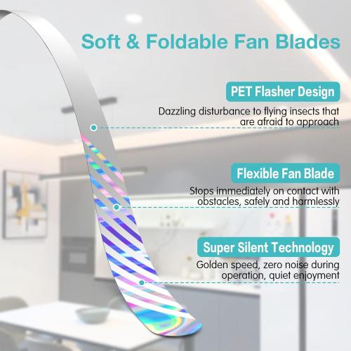 Fly Fans for Tables, Practical Fly Repellent Fan with Soft Blades, USB or Batteries Powered, Soundless and Portable Keeps Your Food Clean(4 Pack)