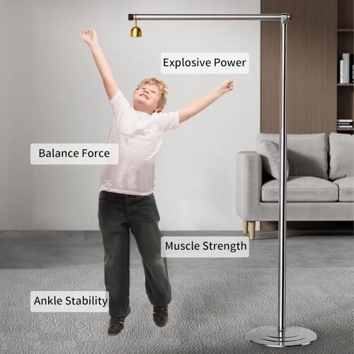 Vertical Jump Tester, Floor Standing Vertical Jump Measurement Tool, Vertical Jump Measure Device Equipped with a Tape, Adjustable Height Vertical Trainer for Jump Training