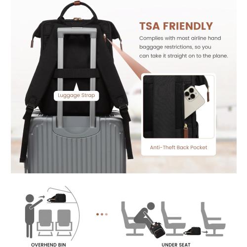 LOVEVOOK Laptop Backpack for Women, 17.3'' Waterproof Nurse Bag Teacher Work Backpack Purse for Women, Travel Computer Backpack for College Office Business Ladies