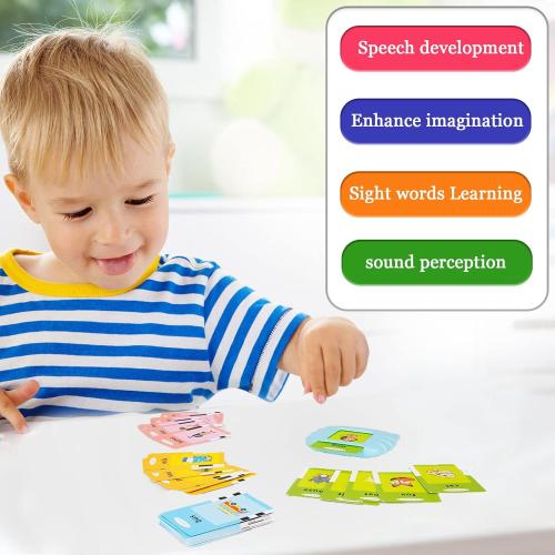 Talking Cards for Toddlers, Speech Therapy Toys Autism Toys, ABC 123 Sight Words Etc, Educational Learning Interactive Toys with Giftable Package (510-blue (New ABC 123  3 Songs))