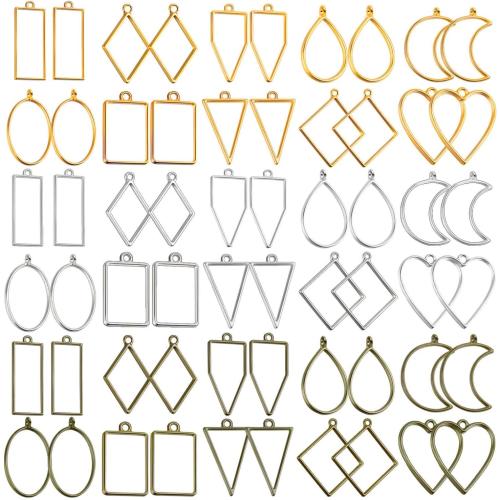 Shynek 50Pcs Hollow Frame Pendants - Resin Craft Bezels Jewelry Molds for Necklaces and Earrings Making Supplies