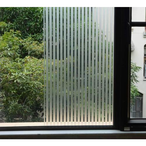 VSUDO 2 Rolls 35.4 by 78.7 Privacy Window Film, Frosted Stripe Pattern Window Tint, Static Cling Window Glass Sticker for Home (38.75 Sq. Ft Total)