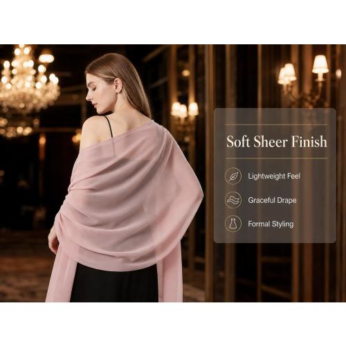 Chiffon Shawls and Wraps for Evening Dresses Women Elegant Soft Scarf Bridal Scarve Wedding Stole