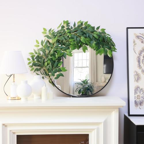 mizii Artificial Vines Garland 3.5 Feet Faux Italian Ruscus Vine Greenery Garland Silk Green Leaves Decoration Fake Plants Greenery for Table Centerpieces Home Room Wall Wedding Arch Decor (3.5 feet)