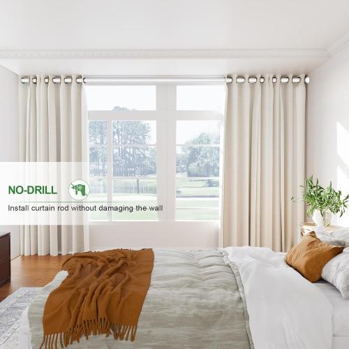 Tension Curtain Rod,43-102 Inch Shower Rod No Drilling,Shower Curtain Rods Spring Tension Rod Non-Slip - Heavy Duty Adjustable Curtain Rod,Shower Rods for Bathroom Windows Doorway,Matte White