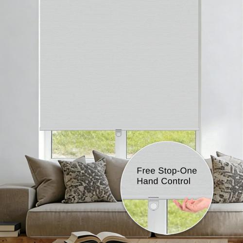 100% Blackout Roller Shades, Free-Stop Cordless Roller Blinds for Windows, Thermal Insulated Linen Fabric Window Shades UV Protection for Home, Door, White, Customize