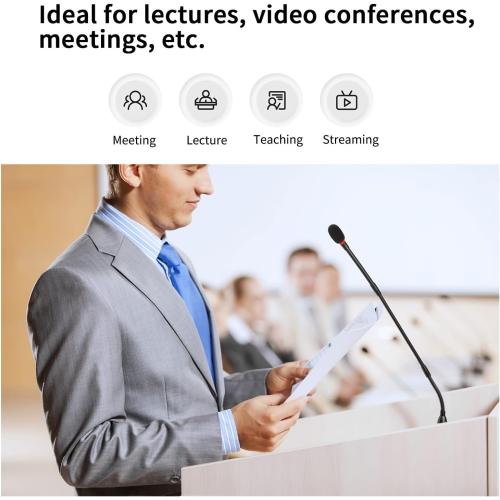 BOYA Desktop Gooseneck Condenser Microphone 18 Podium Microphones with Base LED Indicator XLR Mic for Meetings Video Conferences Streaming Lectures BY-GM18CB