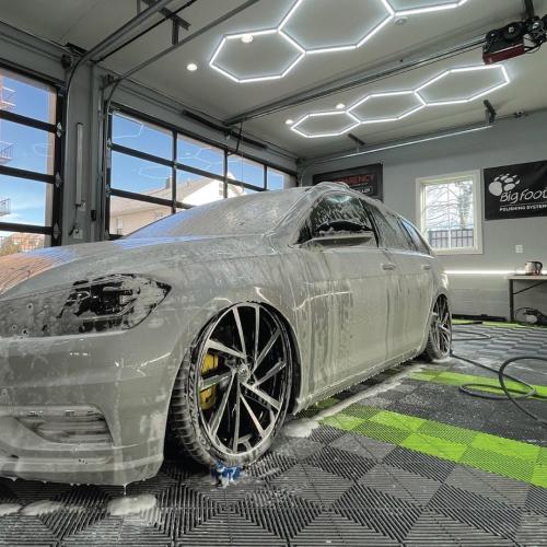 MATTE GREY Ribtrax PRO Interlocking Garage Floor Tiles, 15.75 x 15.75-Inch, Pearl Grey, 24 Piece Set