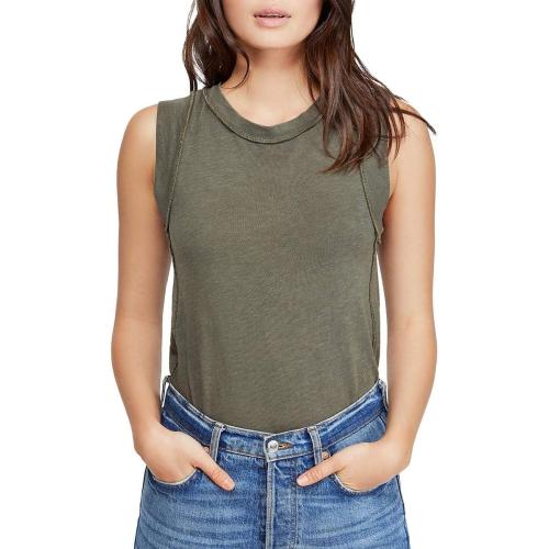 We The Free Womens Go to Crewneck Cotton Tank Top Green Size medium