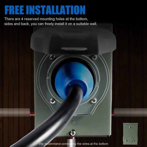 30 Amp Generator Cord and Power Inlet Box, 25FT Generator Cords 30 Amp,125V/250V Generator Power Cord NEMA L14-30P to L14-30R,Twist Lock Connector