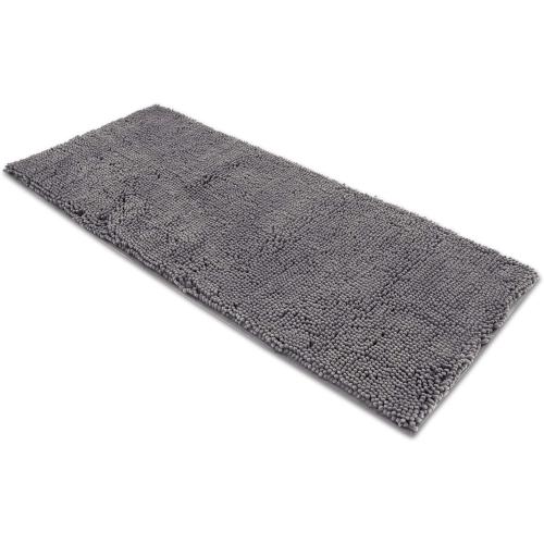 Shaggy Bathroom Mat, Extra Long Runner 20 x 59, Soft Plush Luxury, High Pile, Absorbent, Non-Slip (Extra Long Runner 50 x 150 cm, Grey)