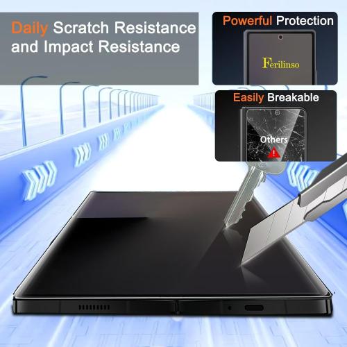 Ferilinso [Auto Dust Install] 3 Pack Inside Screen Protector for Samsung Galaxy Z Fold 7 [Phone Case Friendly], with 3 Pack Back Tempered Glass Film Accessories