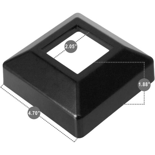 Single Piece Post Cover/Skirt Plate for 2 Floor Flange | Flange Cover | Post Base Cover Skirt |Black (Single Pack)