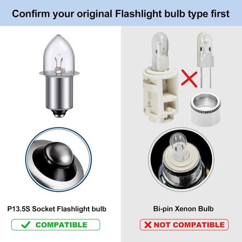 TRLIFE LED Flashlight, Maglight LED Replacement for 3-16 C&D Cells, 3W 12V-18V Bulbs (1 Pack)