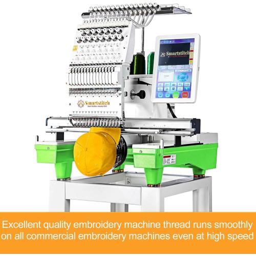 New brothread - Single Huge Spool 5000M Each Polyester Embroidery Machine Thread 40WT for Commercial and Domestic Machines - White