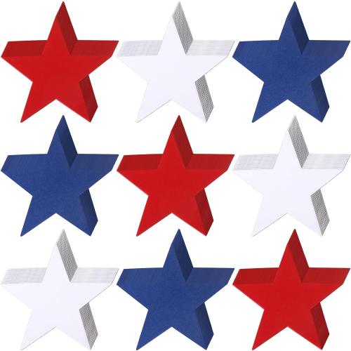 Ferraycle 108 Pcs Blue, Red, White Star Cut Outs Patriotic Decorations