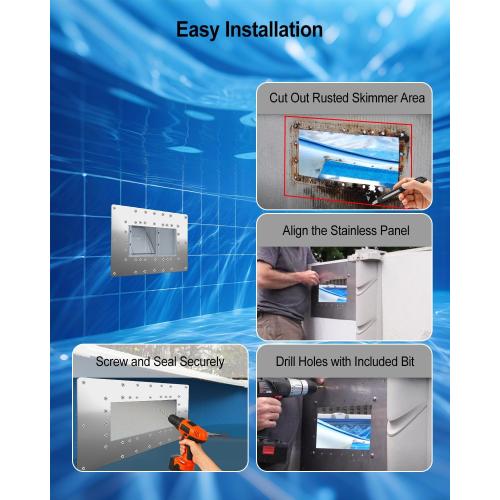 Pool Wide Mouth Skimmer Repair Kit, Repair Panel for Rusted Above Ground Pool Walls Around Skimmer Opening 18.75 W x 12.25 H, Compatible with Hayward SP1091WM Hydrotools 8939