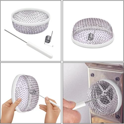 Eazy2hD RV Furnace Vent Cover Screen, Stainless steel mesh with Rubber
