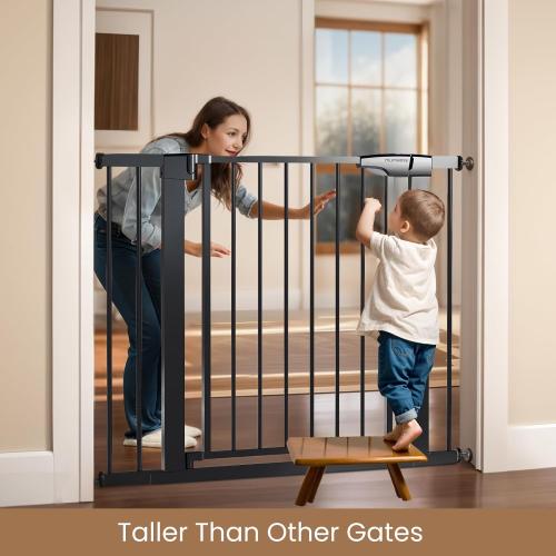 36 High Extra Tall Dog Gate, 29.6-40.5 Wide Pressure Mounted Tall Baby Gate for Dog, Auto Close Pet Gate with Door for Stairs,Doorways,House,Black