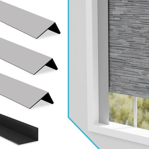 Light Blocking Strips, Black Lining Light Blockers for Window Shades and Blinds, Blackout Side Tracks for Bedroom Grey 4 Pcs