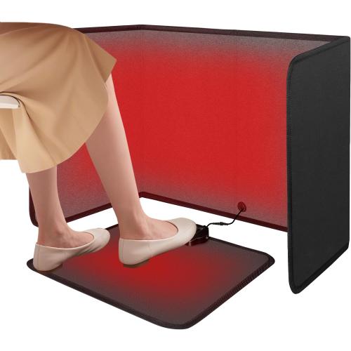 Under Desk Heater Foldable, Quiet Space Heater for Office with Timer, 8 Temp Levels, Auto Shut Off, Energy Efficient, Portable Foot Warmer