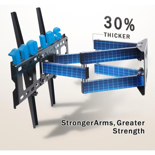 TV Wall Mount Bracket for Most 32-85 Inch TVs, Full Motion TV Wall Mount with Articulating Dual Arms Fits 8.6 Studs, Max VESA 600 x 400mm, Holds up to 110lbs Load