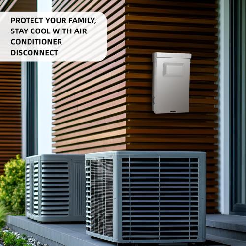 30 Amp AC Disconnect Switch Outdoor 120/240VAC Pull Out Switch Waterproof Metal Box for Air Conditioning Fused (Fuse not Included)