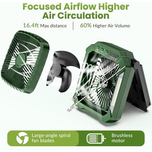 26800mAh Portable Fan Rechargeable GREEN
