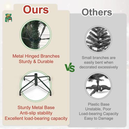 4ft Unlit Christmas Tree Pre-Decorated Snow Flocked with Pine Cones & Red Berries Artificial Xmas Tree for Holiday Office Outdoor Christmas Decoration(Green White)